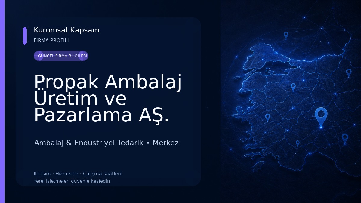 Propak Ambalaj Üretim ve Pazarlama AŞ. Ambalaj & Endüstriyel Tedarik
